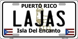 LAJAS Puerto Rico Background Metal License Plate Sign Novelty Vanity