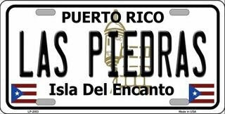 LAS PIEDRAS Puerto Rico Background Metal License Plate Sign Novelty Vanity