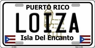 LOIZA Puerto Rico Background Metal License Plate Sign Novelty Vanity