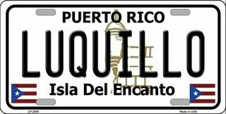 LUQUILLO Puerto Rico Background Metal License Plate Sign Novelty Vanity Craft Supply