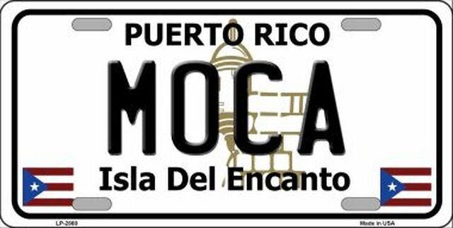 MOCA Puerto Rico Background Metal License Plate Sign Novelty Vanity