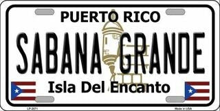 SABANA GRANDE Puerto Rico Background Metal License Plate Sign Novelty Vanity
