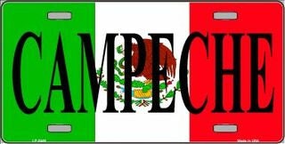 CAMPECHE Mexico Background Metal License Plate Sign Novelty Vanity