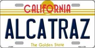 ALCATRAZ California State Background Metal License Plate Sign Novelty Vanity
