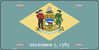 DELAWARE State Flag Metal License Plate Sign Novelty Vanity