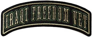 Iraqi Freedom Vet Embroidered Patch - Small Rocker Veteran Patch Military Iraq War