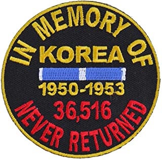 MEMORY OF KOREA Never Returned Patch - Military Biker Embroidered War Patch