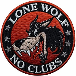 LONE WOLF Patch - Lone Wolf No Clubs Round Embroidered Patch