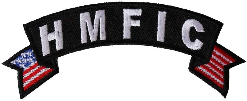 HMFIC Rocker Patch - United States Flag Military Biker Motorcycle Embroidered Patch