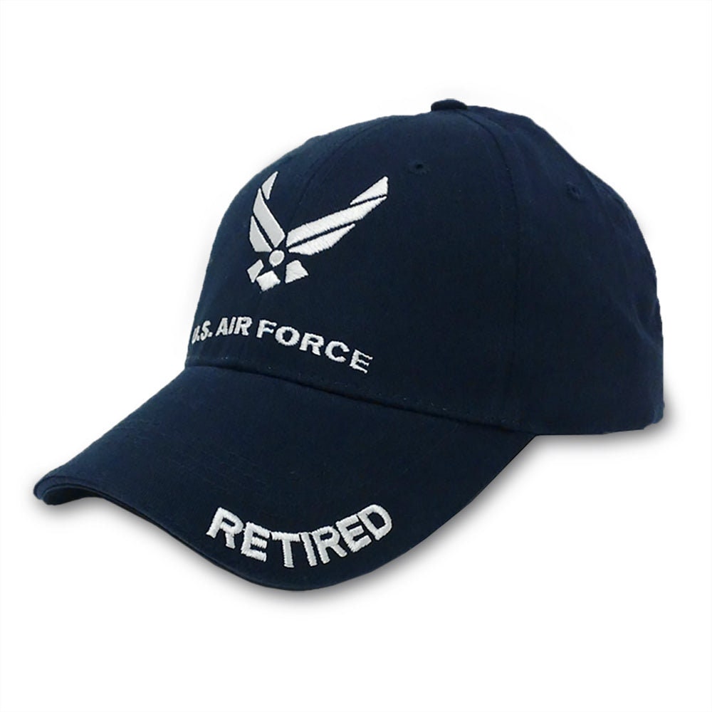 Air Force Retired Embroidered Cap Hat - United States Military USAF Navy Blue