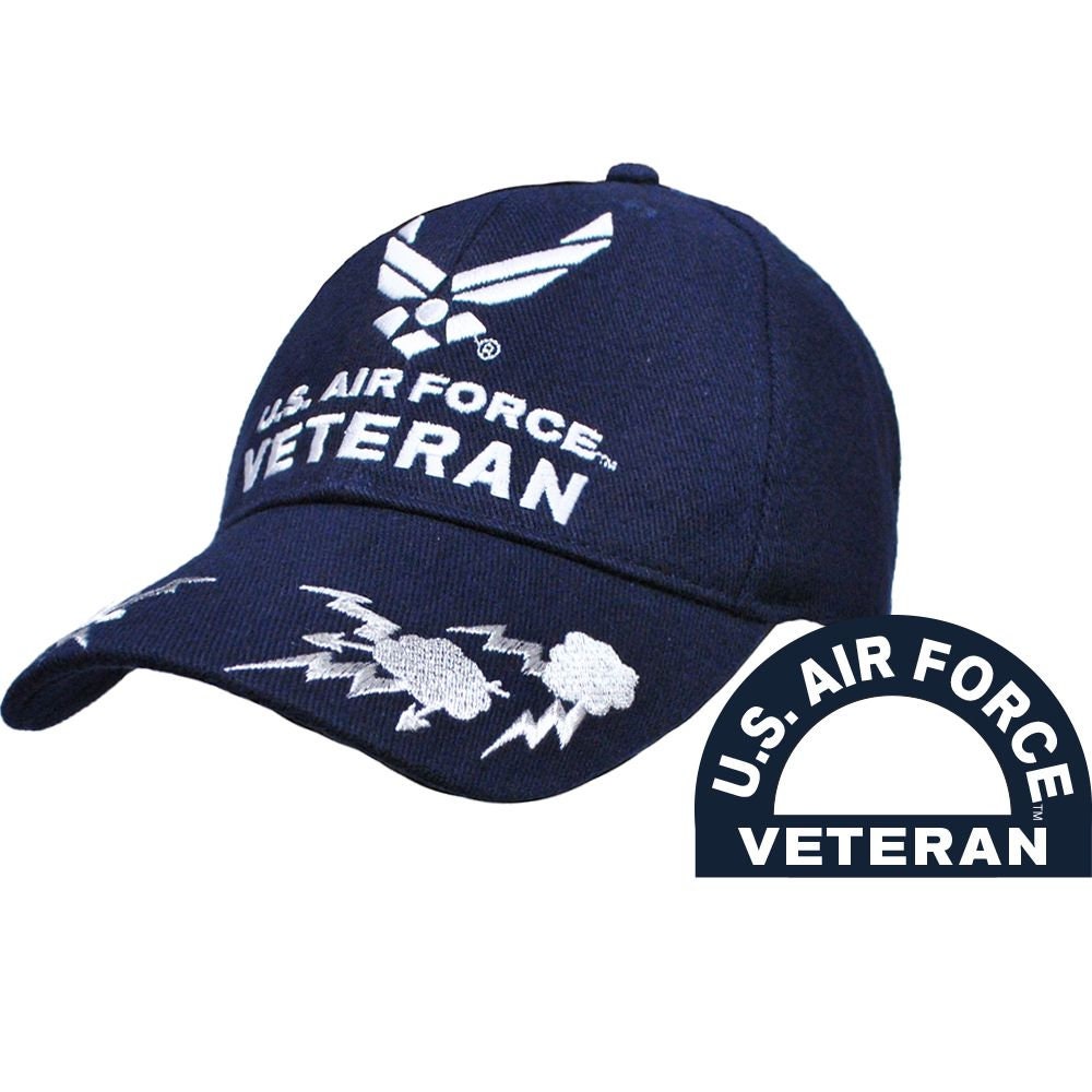 Air Force Veteran Embroidered Cap Hat - United States Air Force USAF Veteran Retired Vet