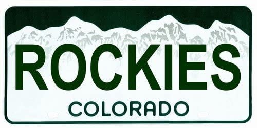 ROCKIES Colorado State Background Metal License Plate