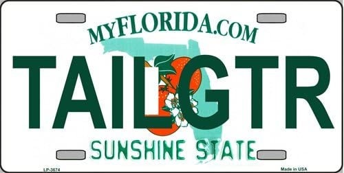 TAILGTR Florida State Background Metal License Plate Tailgator