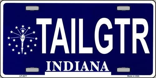TAILGTR Indiana State Background Metal License Plate Tailgator