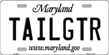 TAILGTR Maryland State Background Metal License Plate Tailgator