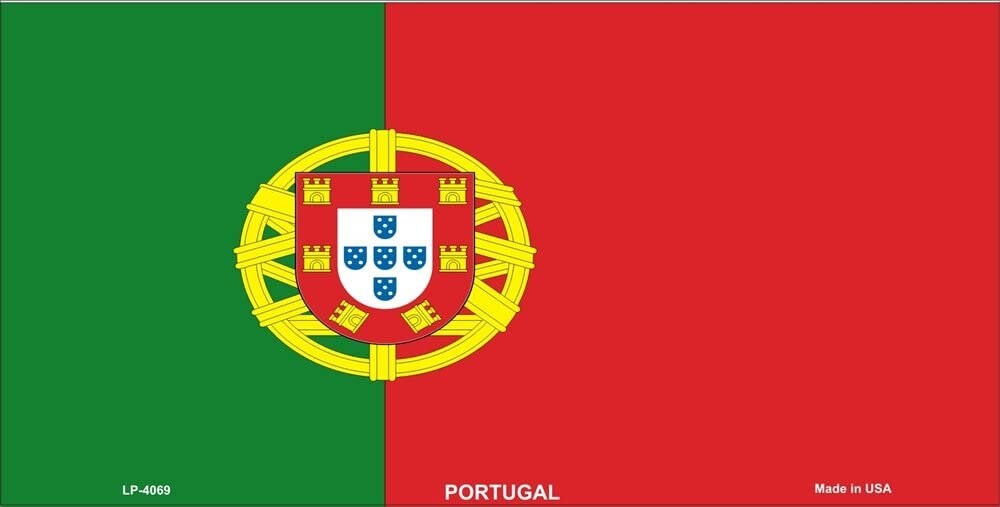 PORTUGAL Flag Metal License Plate Sign Novelty Vanity Portuguese Craft Supply