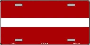 LATVIA Flag Metal License Plate Sign Novelty Vanity Latvian