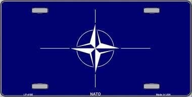 NATO Flag Metal License Plate Sign Novelty Vanity Craft Supply