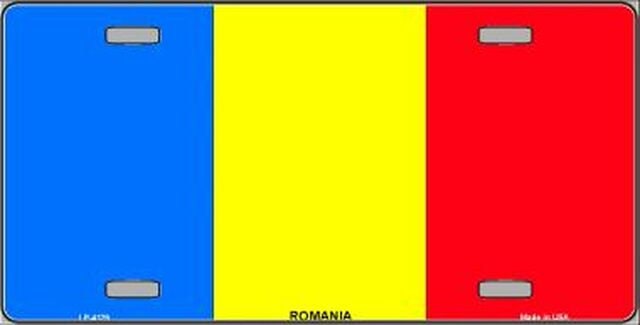 ROMANIA Flag Metal License Plate Sign Novelty Vanity Romanian