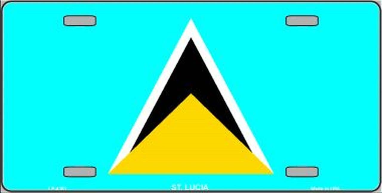 ST. LUCIA Flag Metal License Plate Sign Novelty Vanity Saint Lucians