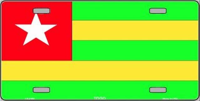 TOGO Flag Metal License Plate Sign Novelty Vanity Togolese Craft Supply