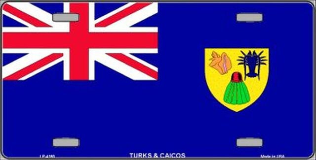 Turks And Caicos Flag Metal License Plate Sign Novelty Vanity Turks and Caicos Islanders
