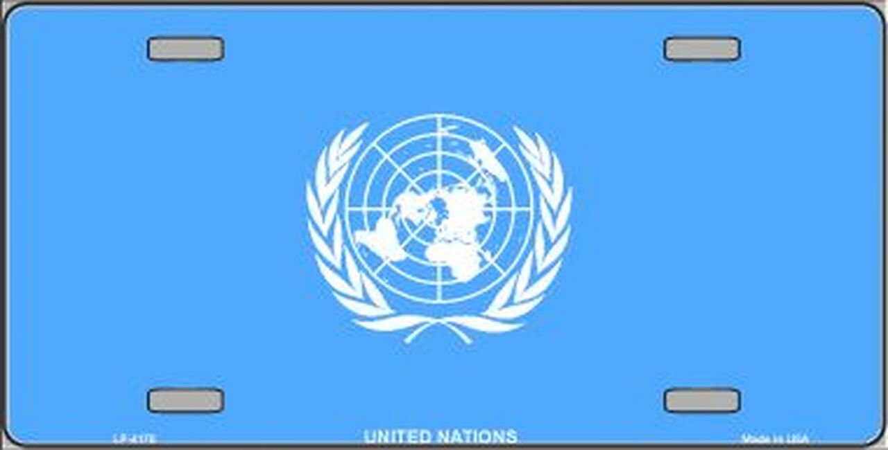 UNITED NATIONS Flag Metal License Plate Sign Novelty Vanity