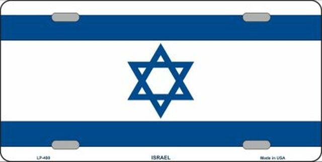ISRAEL Flag Metal License Plate Sign Novelty Vanity Israelis