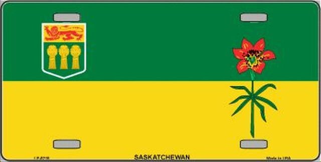 SASKATCHEWAN Flag Metal License Plate Sign Novelty Vanity Canada