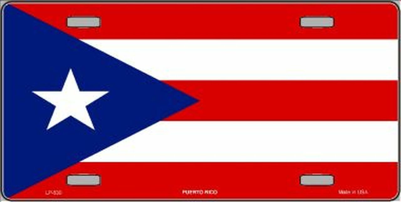 PUERTO RICO Flag Metal License Plate Sign Novelty Vanity Puerto Rican Craft Supply