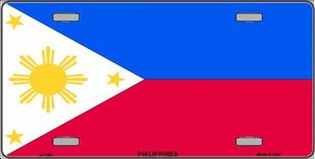 PHILIPPINES Flag Metal License Plate Sign Novelty Vanity Filipino Pilipinas