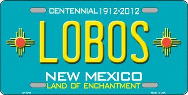 LOBOS New Mexico State Background Metal License Plate Sign Novelty Vanity