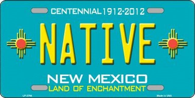 NATIVE New Mexico State Background Metal License Plate Sign Novelty Vanity Craft Supply