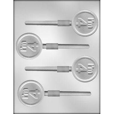 I'M 4 ROUND Sucker Chocolate Candy Mold -- Birthday Party FOUR Year Old Lolly Lollipop Craft Supply
