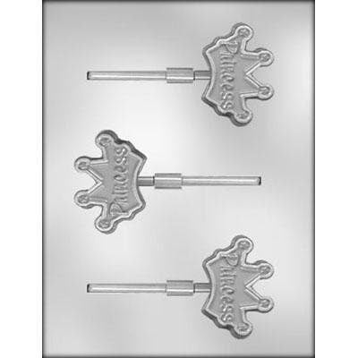 PRINCESS CROWN Sucker Chocolate Candy Mold -- Girl Birthday Party Lolly Lollipop