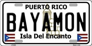 BAYAMOM Puerto Rico Background Metal License Plate Sign Novelty Vanity Craft Supply