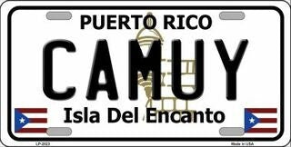 CAMUY Puerto Rico Background Metal License Plate Sign Novelty Vanity