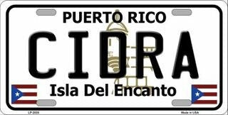 CIDRA Puerto Rico Background Metal License Plate Sign Novelty Vanity Craft Supply