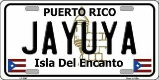 JAYUYA Puerto Rico Background Metal License Plate Sign Novelty Vanity