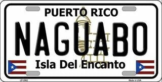 NAGUABO Puerto Rico Background Metal License Plate Sign Novelty Vanity Craft Supply