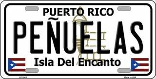 PENUELAS Puerto Rico Background Metal License Plate Sign Novelty Vanity