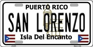 SAN LORENZO Puerto Rico Background Metal License Plate Sign Novelty Vanity Craft Supply