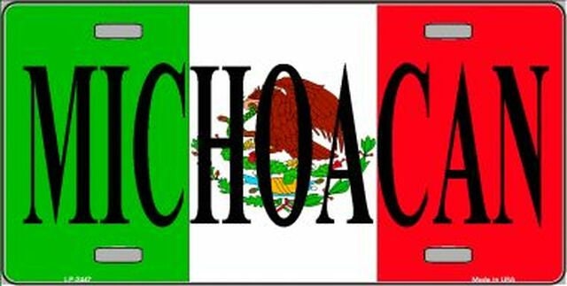 MICHOACAN Mexico Background Metal License Plate Sign Novelty Vanity