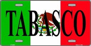 TABASCO Mexico Background Metal License Plate Sign Novelty Vanity