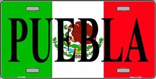 PUEBLA Mexico Background Metal License Plate Sign Novelty Vanity Craft Supply