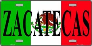 ZACATECAS Mexico Background Metal License Plate Sign Novelty Vanity
