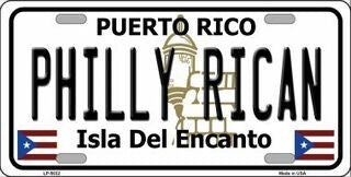 PHILLY RICAN Puerto Rico Background Metal License Plate Sign Novelty Vanity Craft Supply