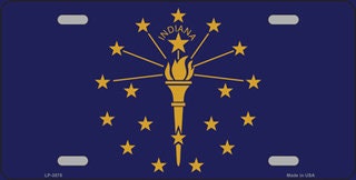 INDIANA State Flag Metal License Plate Sign Novelty Vanity