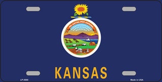KANSAS State Flag Metal License Plate Sign Novelty Vanity