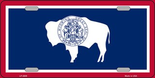 WYOMING State Flag Metal License Plate Sign Novelty Vanity